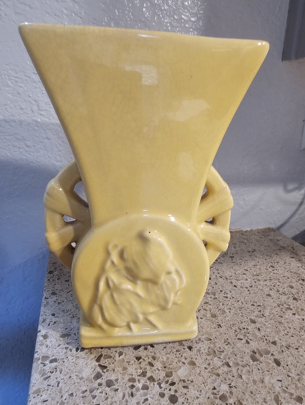 Vintage McCoy Yellow Ceramic Decorative Vase